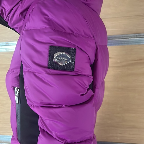 NWT Byblos Purple/black puffer jacket Orig $799 Sz 4 - Picture 6 of 16